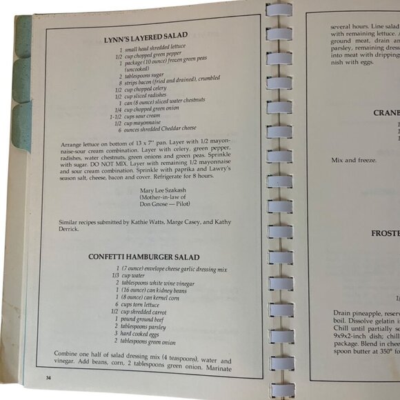 The Frontier Airlines Family Cookbook Spiral-Bound by Pilots Wives Club 1979 - Picture 7 of 15